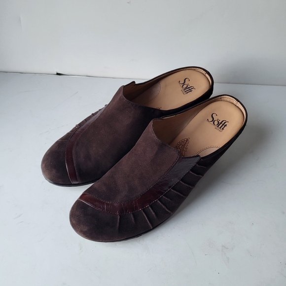 Sofft Shoes - Sofft Brown Suede Mules